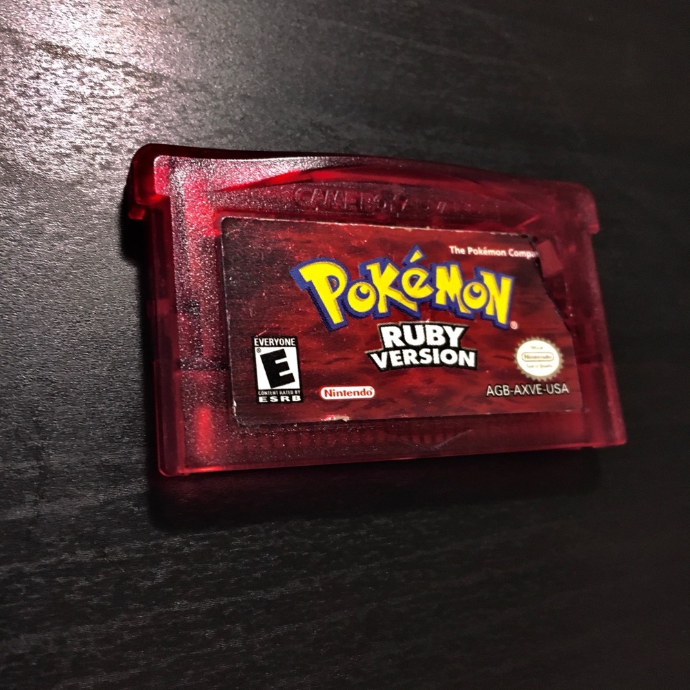 Original Pokémon Ruby Gameboy advance game with Shiny Celebi